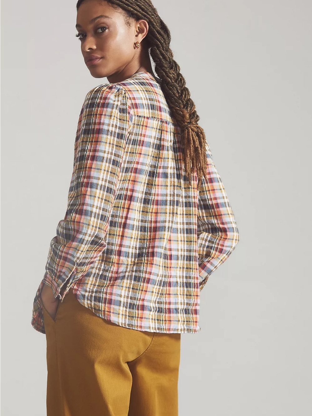 Pilcro • Plaid Button Down Blouse